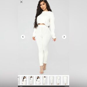 Sweater Sweetie Pant Set - White
